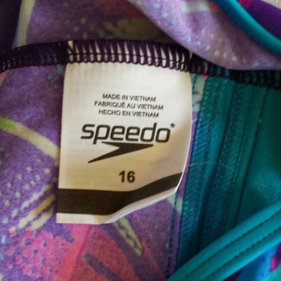 Speedo Youth Tankini Top Multi Color Racer Back - Picture 3 of 5